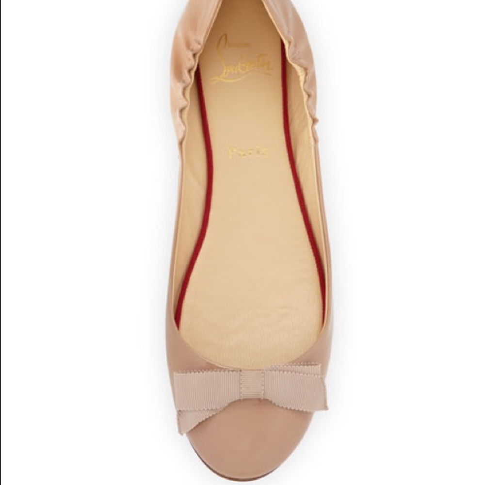 Christian Louboutin Gloriana patent bow skimmer